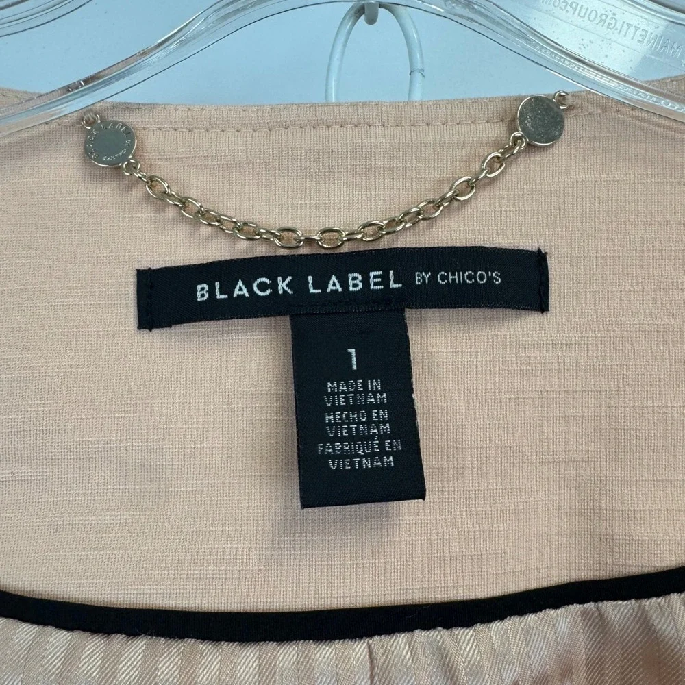 Black‎ Label by Chicos Peach Double Breasted Textured Jacket Size 1 Medium